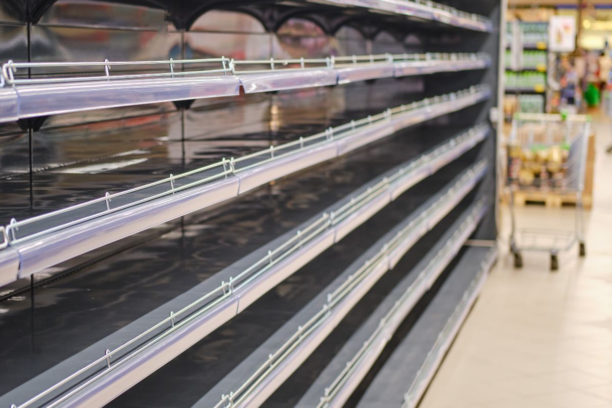 Platic dispaly racks used in a grocery store